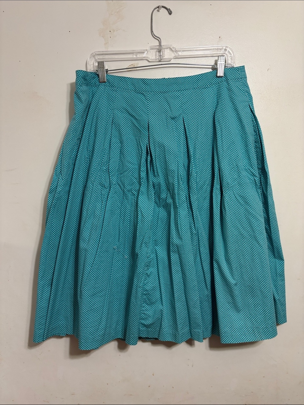 Talbots Teal Polka Dot Circle Skirt